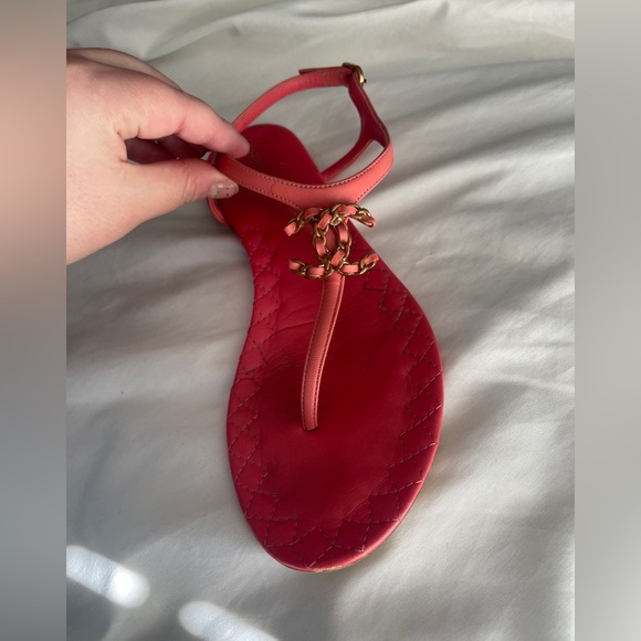 Pink ankle strap Chanel sandals - Picture 10 of 16